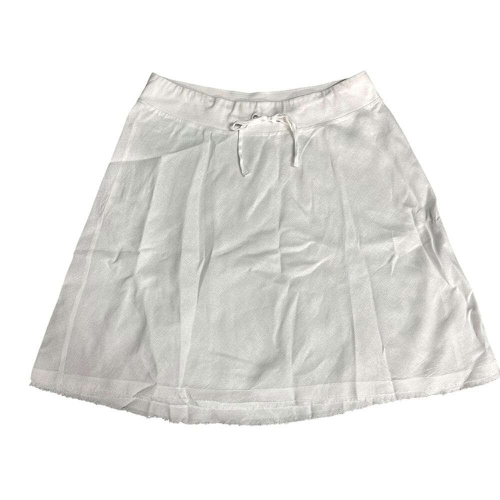 Eileen Fisher Organic Linen Drawstring A-Line Skirt Size Large
